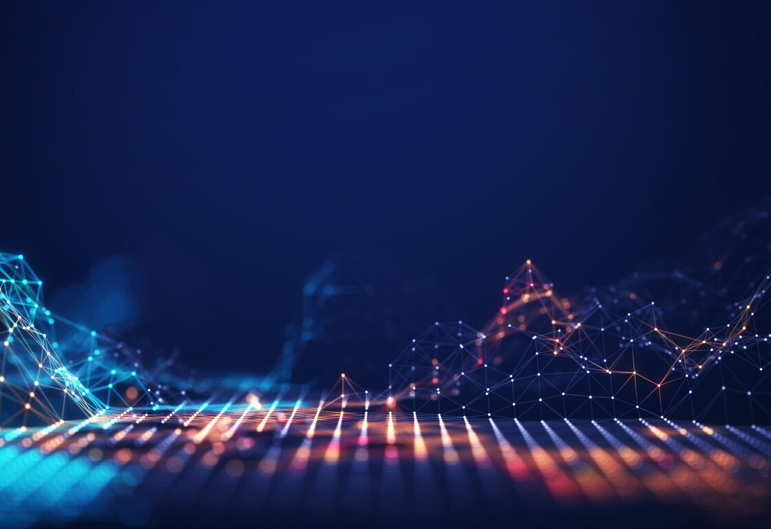 Abstract connected dots and lines