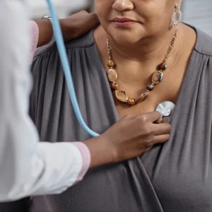 stethoscope on a patient