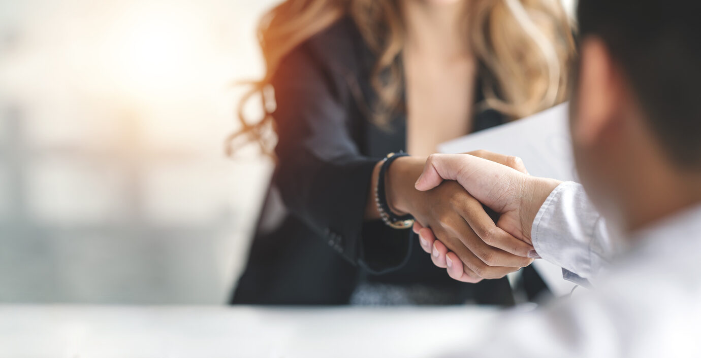 Businesswoman handshake