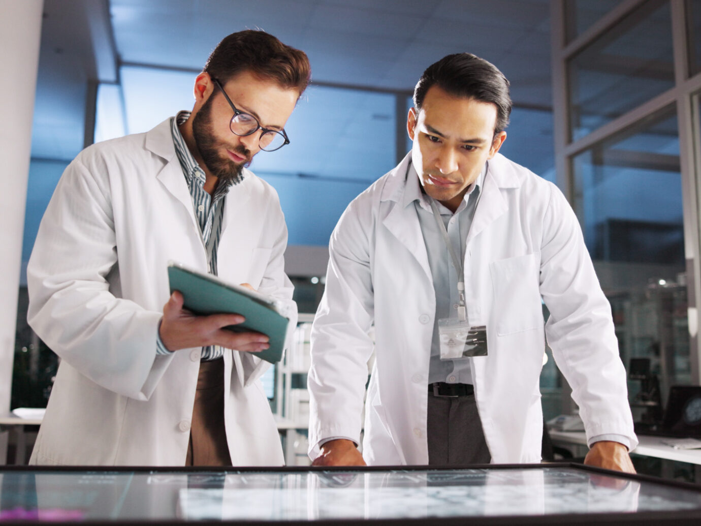 physicians looking at imaging