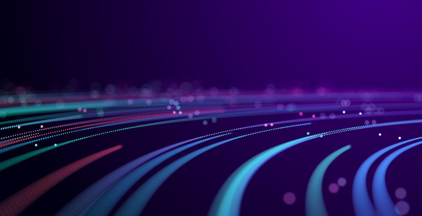 Abstract glitter particles in dark space