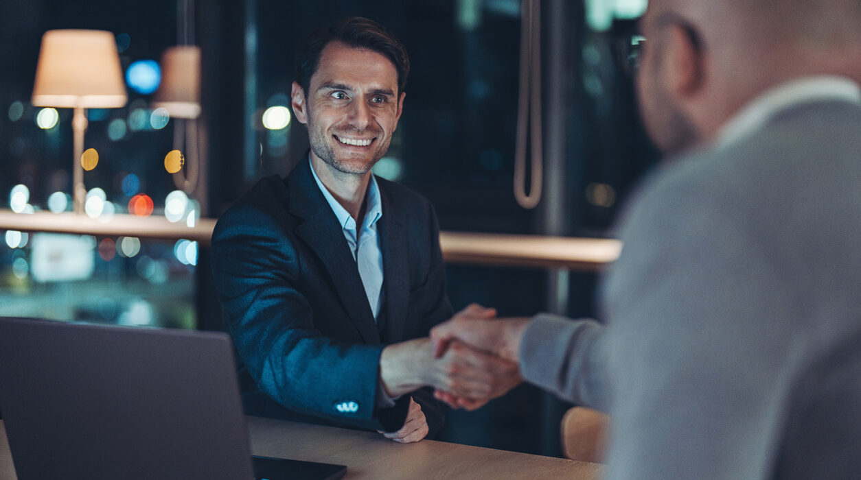 Business people shaking hands in the office